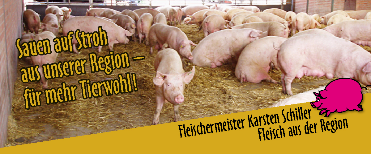 Schweine auf Stroh von bäuerlichen Betrieben aus der Region 